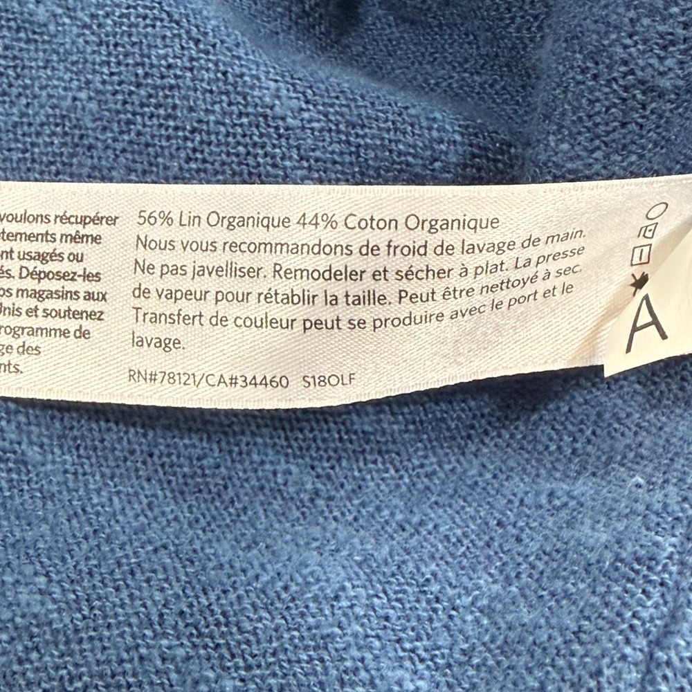 Eileen Fisher Womens Cardigan L/XL Blue Organic Linen Blend Lagenlook Kimono - Picture 10 of 13